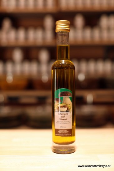Steinpilz auf Olivenöl 250ml - zum Schließen ins Bild klicken