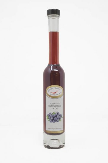 Grappa Heidelbeer Likör 18% 200ml - zum Schließen ins Bild klicken