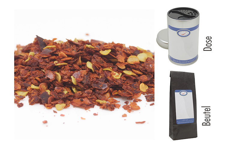 Chilies crushed 1-3mm mit Saat Beutel 50g - zum Schließen ins Bild klicken